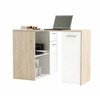 Saturn Rotating Computer Desk In Brushed Oak And Pearl White