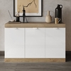 saya high gloss sideboard with 3 doors in white and cadiz