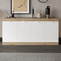 saya high gloss sideboard with 4 doors in white and cadiz