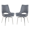 scissett grey white faux leather dining chairs in pair