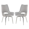 Scissett Taupe White Faux Leather Dining Chairs In Pair