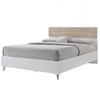 Selkirk Wooden Double Bed In Matt White And Sonoma Oak