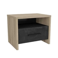Sequoia Wooden Bedside Cabinet In Kronberg Oak And Sidewalk
