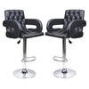 silvis adjustable black faux leather bar stools in pair