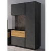 sioux display cabinet left 2 doors in matera and oak with led