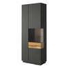 sioux display cabinet tall right 2 doors in matera and oak with led