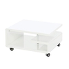 Skate Modern Coffee Table In White High Gloss With Castors