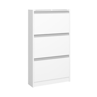 Skyline Shoe Storage Cabinet In White With 3 Drawers