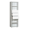 Smooth White Finish 3 Drawer Bookcase With 4 Open Shelf