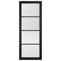 soho 1981mm x 838mm reeded glazed internal door in black