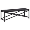 sophiya 120cm poly rattan garden seating bench in black