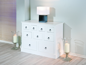 Stanley 9 Drawer Chest in Solid White Wood