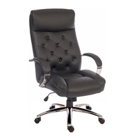 Straub Executive Office Chair In Black Faux Leather