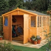 stroden wooden 9x18 shiplap workshop in dipped honey brown