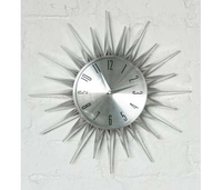 Sun Wall Clock Silver