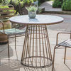 Teddington Mosaic Ceramic Bistro Table In Bronze Metal Base