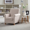 Tephra Fabric Lounge Chair In Mink With Wooden Legs
