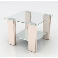 Tia Lamp / End Table With Clear Glass Top