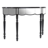 tiffani mirrored glass console table in silver and black