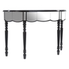 Tiffani Mirrored Glass Console Table In Silver And Black