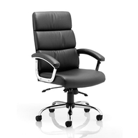 tillie bonded leather executive chair in black with chrome base