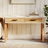 timmins wooden console table with 2 drawers in white and oak