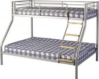 Toby Triple Sleeper Metal Bunk Bed in Silver