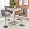 topaz grey oak effect bar table with 4 ripple grey stools