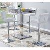 topaz melange marble effect bar table 4 candid white stools