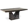 Topix Marble Effect Small Dining Table In Brown and Cream