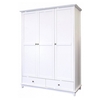 Tornado 3 Door Wooden Wardrobe In White With 2 Drawers