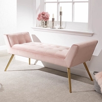 totnes fabric upholstered hallway bench in blush pink