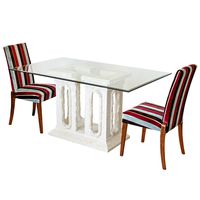 Tower Macatan Stone Dining Table With Glass MS410