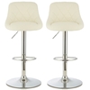 Trezzo Modern Bar Stool In White Faux Leather In A Pair