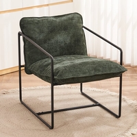 turin fabric occasional chair in green with black metal frame