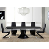 Twirl Black Gloss Extending Black Glass Table And 6 ZII Chairs
