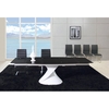 Twirl White Gloss Extending Black Glass Table And 6 Chairs