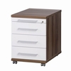 Under Desk 4 Drawer Pedestal With High Gloss Drawer Fronts,  C46