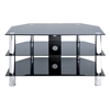 Universal Black Glass Tv Stand with Chrome Legs,  tv602800BCH