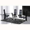 V Clear Glass Dining Table + 4 G525 Dining Chairs