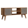 Valentina Wooden TV Stand In Oak Ish With 1 Door And 2 Drawers