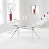 Valerno Glass Dining Table Rectangular In Clear With Chrome Legs