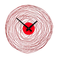 veeto swirl design wall clock in red