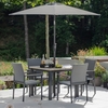 vega 4 seater dining set with stacking chairs and 2.5m parasol