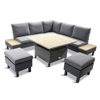 vega open-sided modular dining set with adjustable table