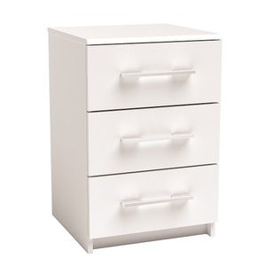 Vegas Wooden Bedside Cabinet In Pearl White And Linen