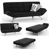 Venice Black Faux Leather Sofa Beds