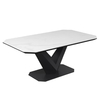 venice ceramic rectangular coffee table in matte white
