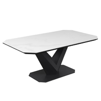 venice ceramic rectangular coffee table in matte white