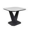 venice ceramic square side table in matte white